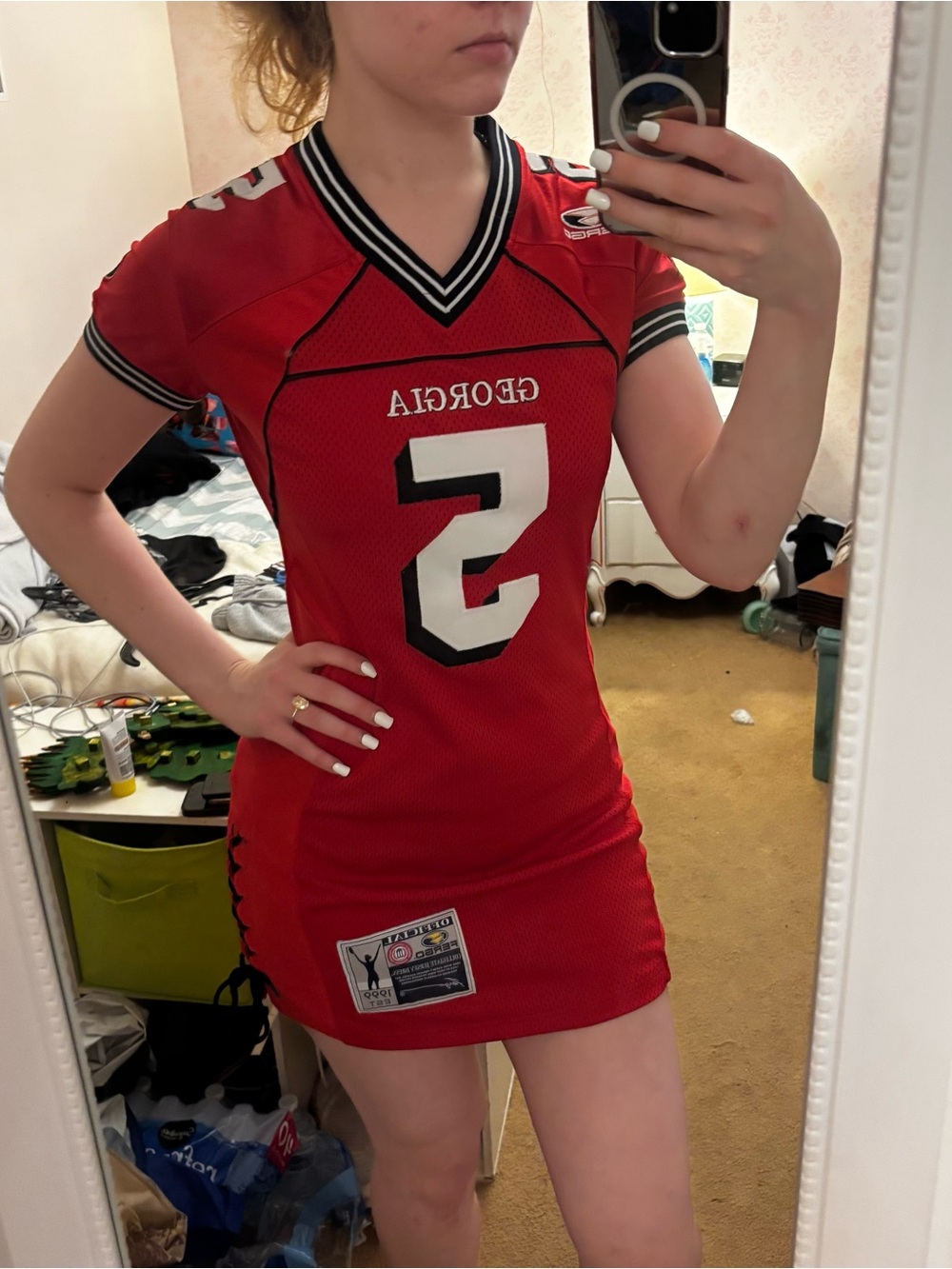 Authentic Georgia Bulldogs Red Football Jersey Cheer Dress
